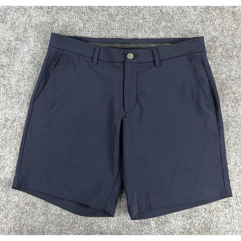 Primo Golf Shorts 7" Mens 34 Navy Blue Performance Stretch Tech Chino EUC